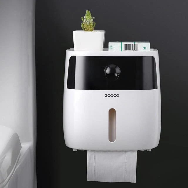 Ecoco™ Waterproof Drill-free Installation Toilet Paper Holder Shelf - Image 7