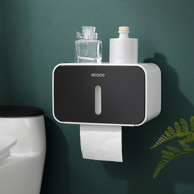 Ecoco™ Waterproof Drill-free Installation Toilet Paper Holder Shelf - Image 9