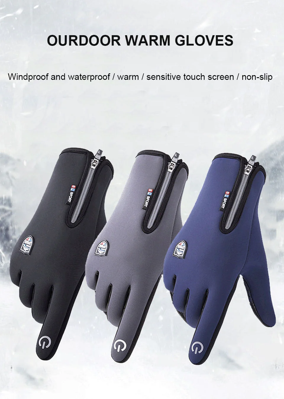 Waterproof Windproof Touch Screen Gloves - Image 5