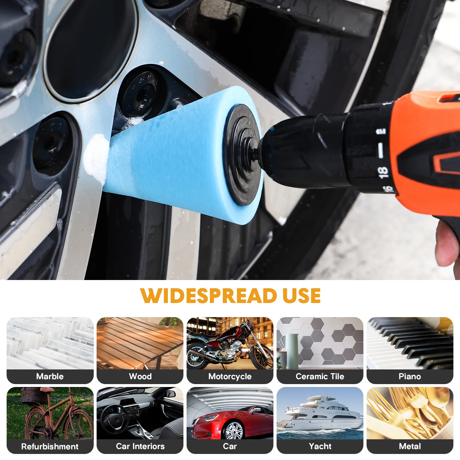 Car Polishing Sponge for Electric Drill (2pcs) - Image 2