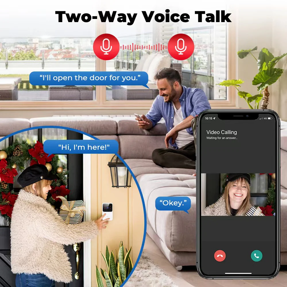 Smart WiFi Two-Way Intercom Night Vision & Motion Detection Video Wireless Doorbell - Image 6