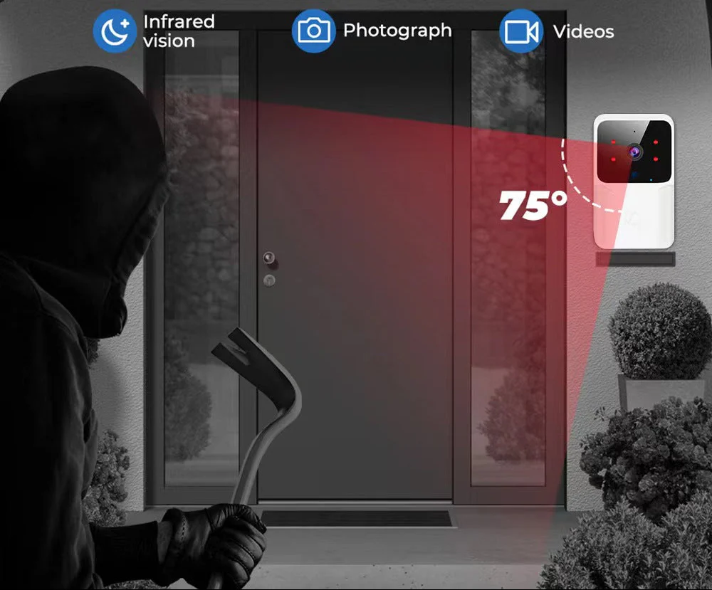 Smart WiFi Two-Way Intercom Night Vision & Motion Detection Video Wireless Doorbell - Image 9