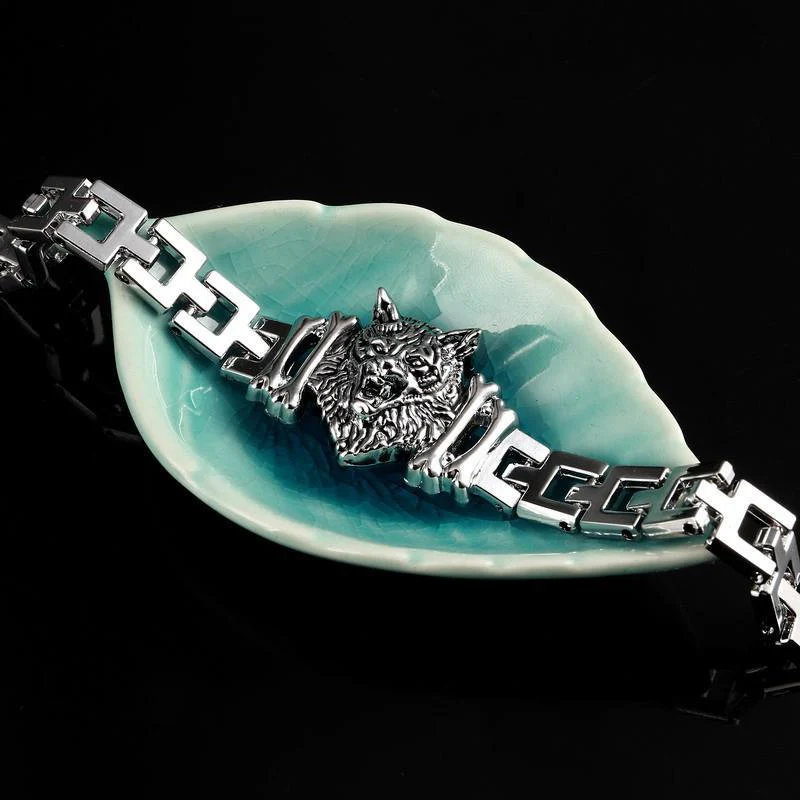 WOLF- Stainless Steel Charm bracelet - Image 4