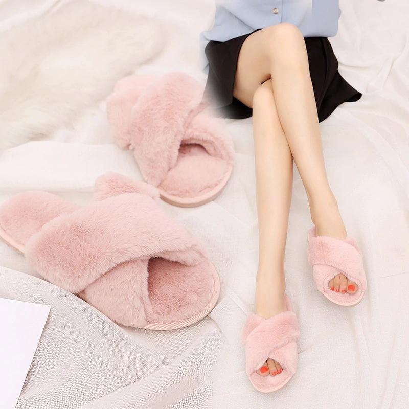Women Faux Fur  Winter Slippers - Image 8