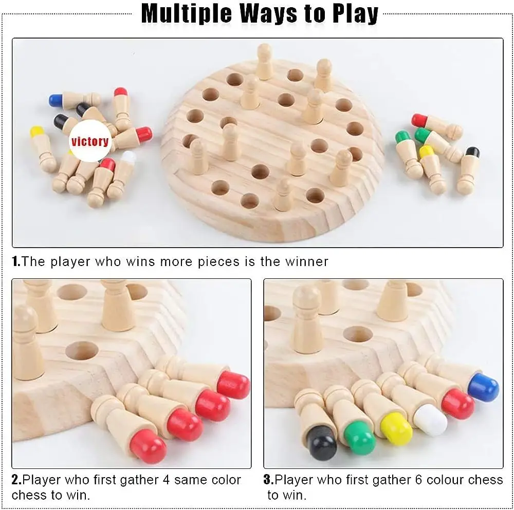 Wooden Memory & Focus Brain Boosting Peg Puzzle Game for Seniors - Image 3