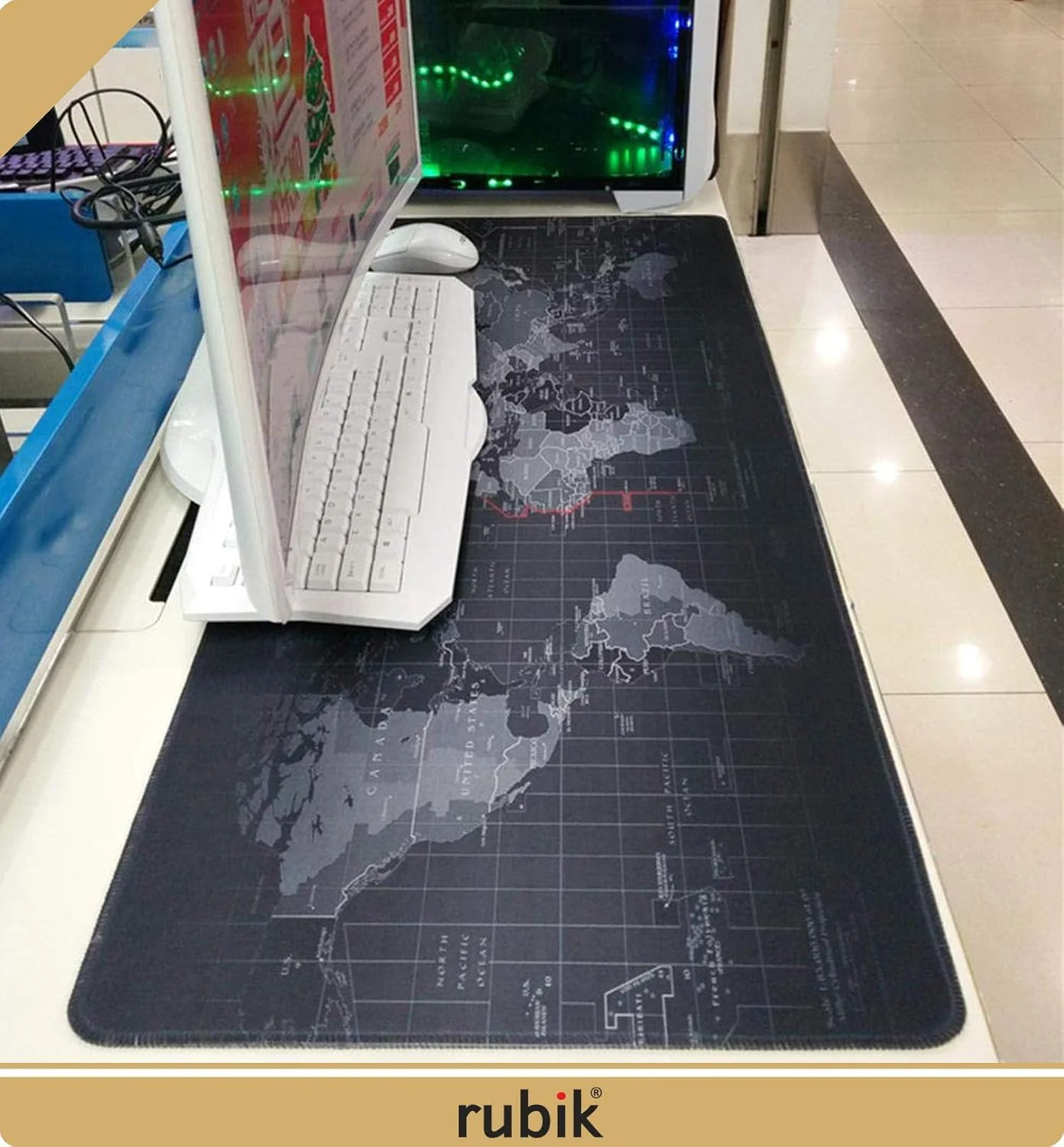 World Map Superior Desk Protection Super Large Mouse Pad - Image 7