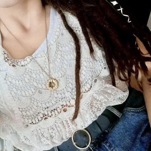 Sunflower Necklace with hidden "You Are My Sunshine" Message - Image 3