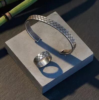 ZEN- Ring  & Bracelet  Set Vintage Titanium Steel - Image 4