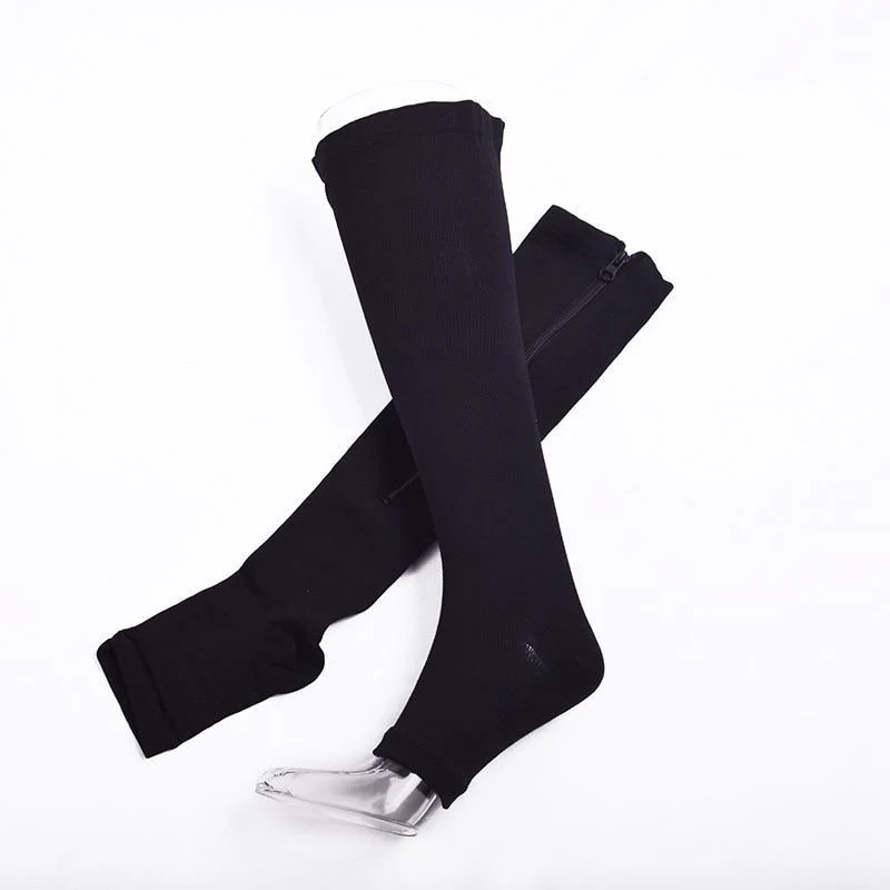 Open-Toe Pain Relief Zip-Up Compression Socks - Image 7