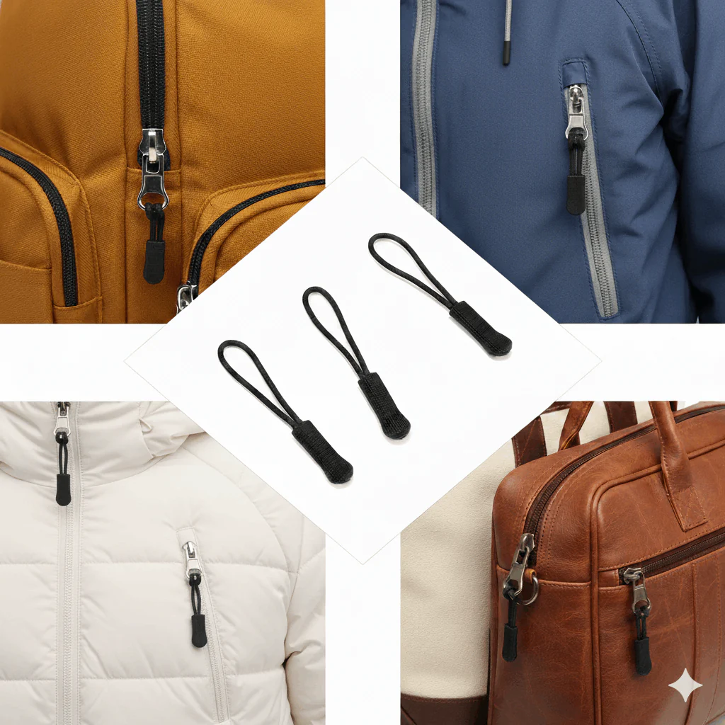 Jackets & Bags Universal Fit Zipper Replacements / Pull Cord Extenders (20-Pack)